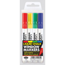 Wallet 4 Liquid Chalk Window Markers Ast