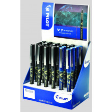 V7 Hi-Tecpoint Pens Blue/Black Display