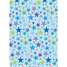 Flat Gift Wrap Blue Stars GW2616