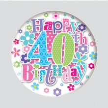Age 40 Female 150mm Large Badge