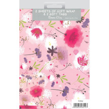 Flat Gift Wrap & Tags Floral F2552