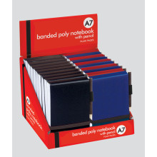 A7 Plain Banded Poly Notebook & Pencil