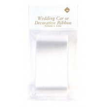 50mm x 10m White Wedding Car Ribbon