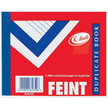 Club Duplicate Book Feint 4"x5"
