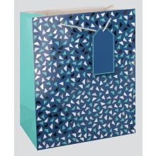 Gift Bag Blue Triangles Ex.Large