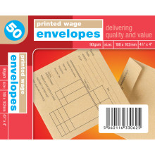 S1302 Envelopes Wage Printed 50's