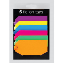 6 Tie-on Gift Tags Neon Colours Assorted