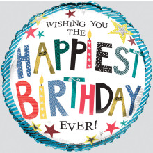 Foil Balloon Happiest Birthday Male