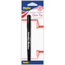 Helix Laundry Marker Duo Tip Black I/C