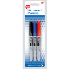 Permanent Markers Blue/Black/Red Fine
