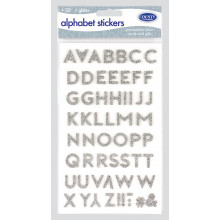 3D Glitter Stickers - Silver Letters