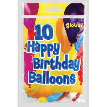 Birthday Balloons Pack 10 Clip Strip
