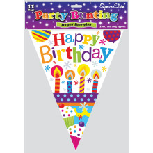 Candles Birthday Bunting 11 Flags 3.6m
