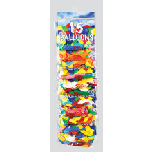 9" Balloons Pack 15s Clip Strip