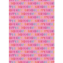 Flat Gift Wrap Pink Text Female GW2552