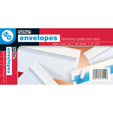 White Envelopes DL Peel & Seal 50s