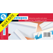 S1001B DL White P/Seal Envelopes 50's
