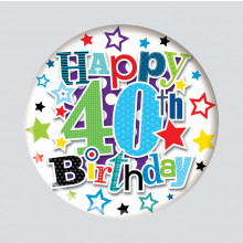 Age 40 Male 150mm Large Badge