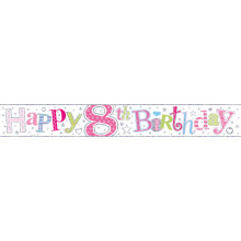 2.5m Party Banner Age 8 Girl