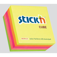 Rainbow Neon Cube 76x76mm Assorted