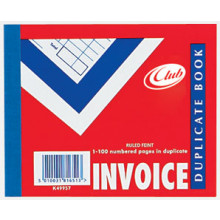 Club Duplicate Invoice Book 4"x5"