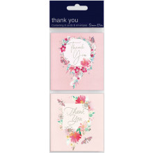 Twin Pack 8 Thank You Cards Floral TP518
