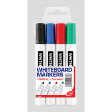 Wallet 4 Whiteboard Markers Bullet Tip