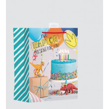 Large Gift Bag Dinosaur + Birthday Card