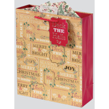 Gift Bag Festive Text Medium