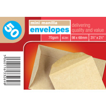 S1303 Envelopes Mini 98x68mm 50's