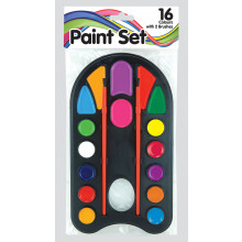 Paint Set 16 Colours & 2 Brushes
