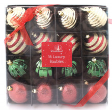 16 Traditional Baubles Assorted