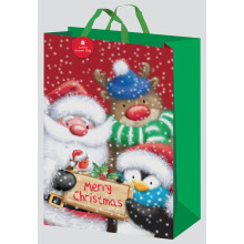 Jumbo Gift Bag Santa PP Woven