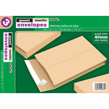 C4 Gusset Manilla Envelopes 3 Pack