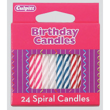 Culpitt Assorted Spiral Candles 24s