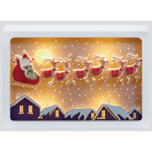 Diorama Rooftop Sleigh Scene 29x21cm