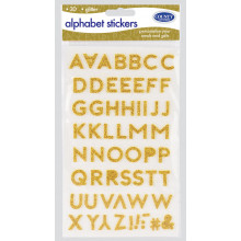 3D Glitter Stickers - Gold Letters