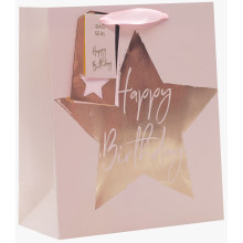 Medium Gift Bag Pink Star