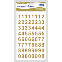 3D Glitter Stickers - Gold Numbers