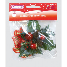 Holly Decoration & Motto Set
