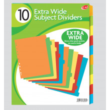 A4 Ex. Wide Card Subject Divider 10 Part