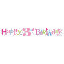 2.5m Party Banner Age 3 Girl