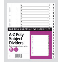 A4+ A-Z Poly Subject Dividers