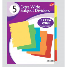 A4 Ex. Wide Card Subject Dividers 5 Part