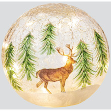 15cm Lit Crackle Ball Reindeer