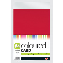 A4 Coloured Card 8 Sheets 220gsm