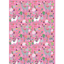 Flat Gift Wrap Llamas GW2582