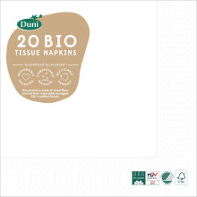Duni Bio White Napkins 33cm 3Ply 20s