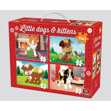 4 In 1 Puzzle Little Dogs/Kittens