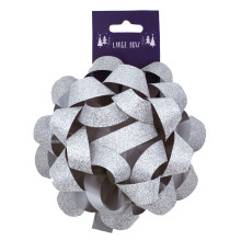 Large Silver Glitter Bows 15cm